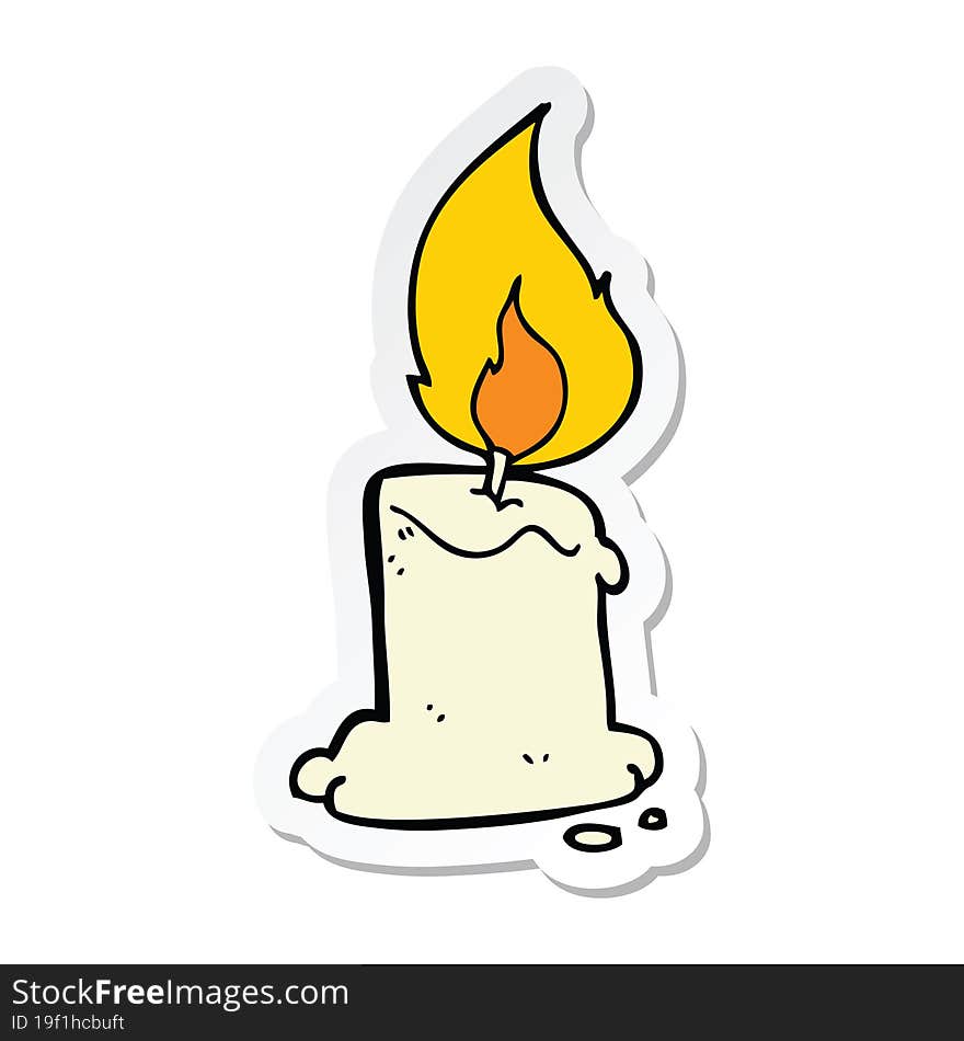 sticker of a cartoon candle