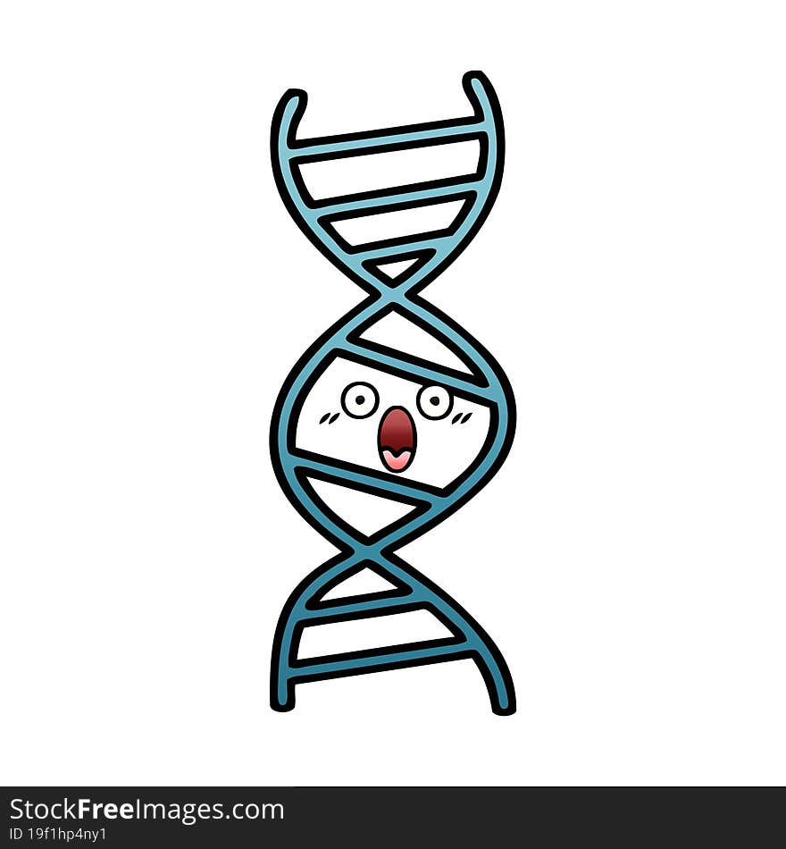 gradient shaded cartoon DNA strand