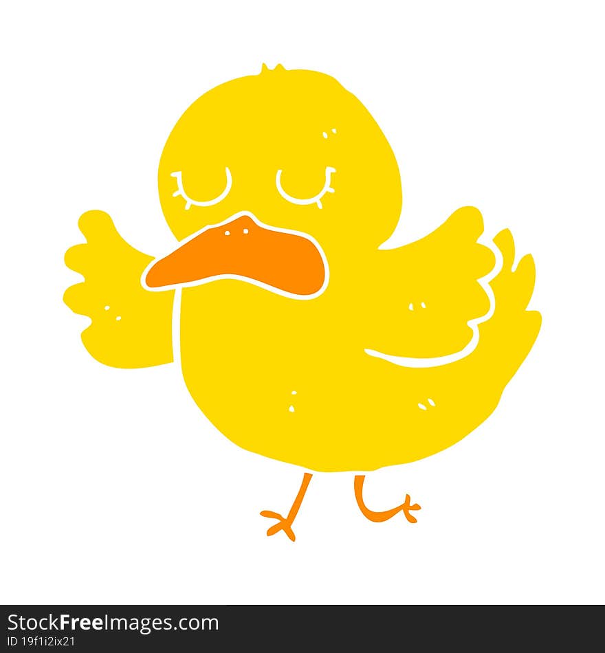 flat color style cartoon duck