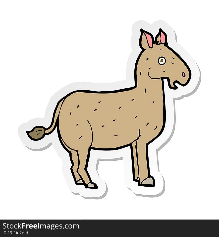 sticker of a cartoon mule