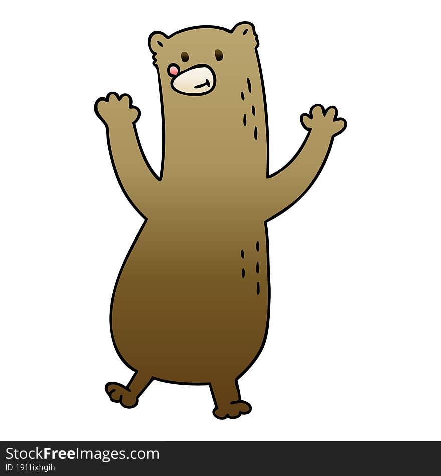 Quirky Gradient Shaded Cartoon Bear