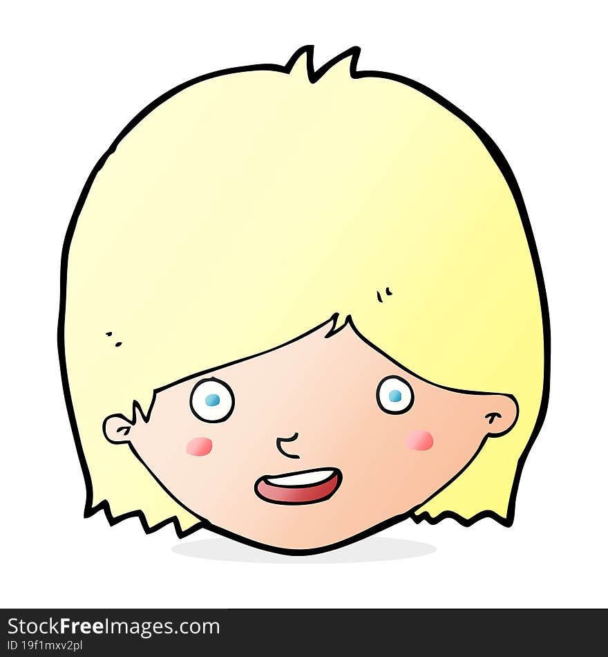 Cartoon Happy Female Face