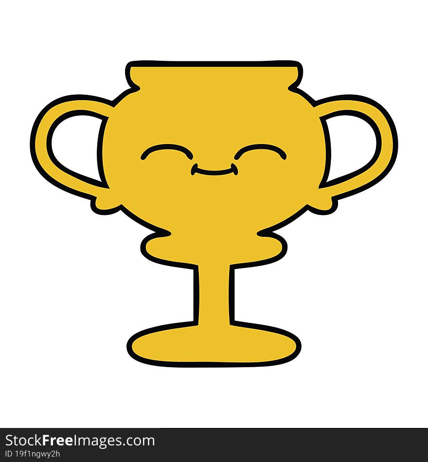 cute cartoon of a trophy. cute cartoon of a trophy