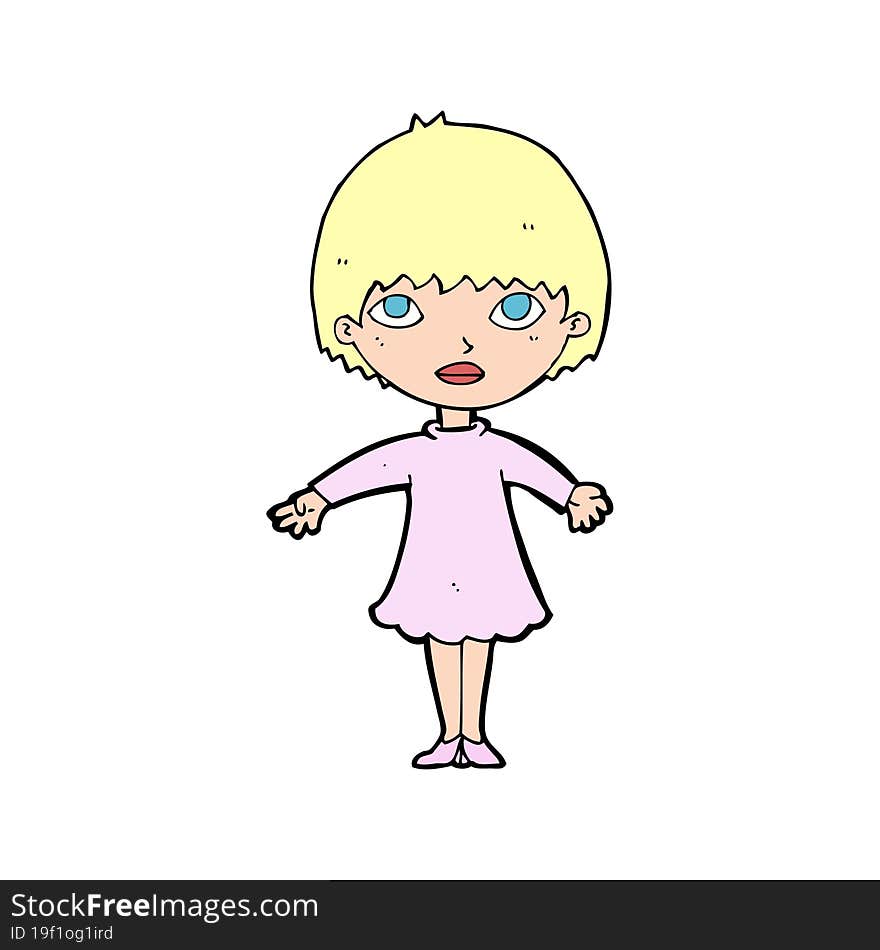 cartoon woman in dress