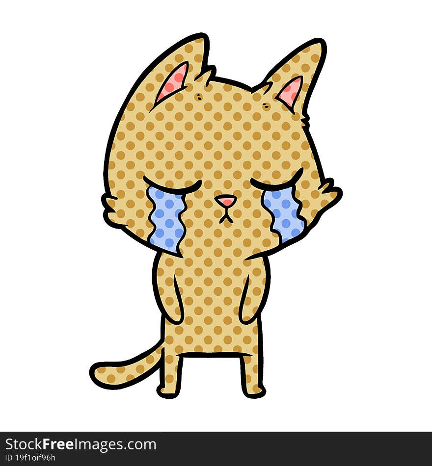 crying cartoon cat. crying cartoon cat