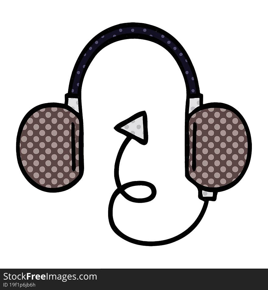 comic book style cartoon retro headphone