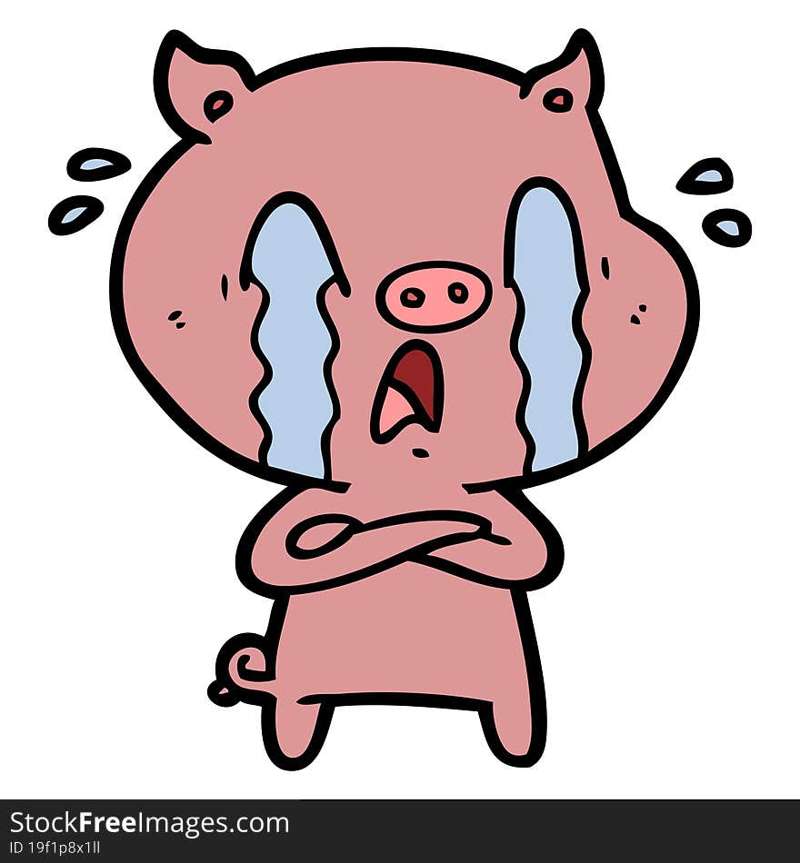 crying pig cartoon. crying pig cartoon