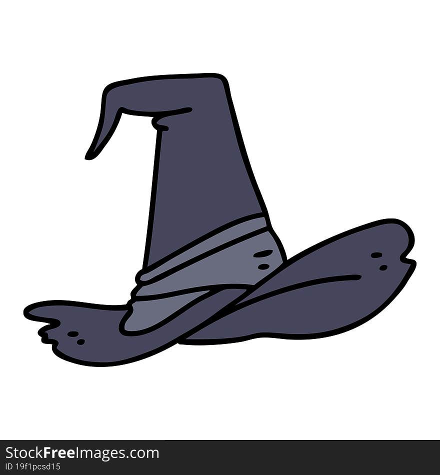 cartoon of a spooky witch hat