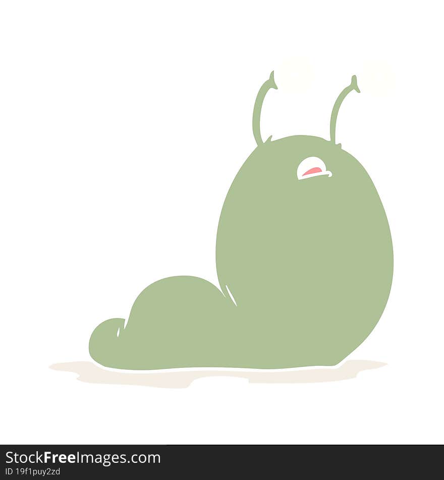 flat color style cartoon slug