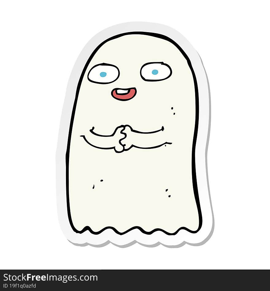 Sticker Of A Funny Cartoon Ghost