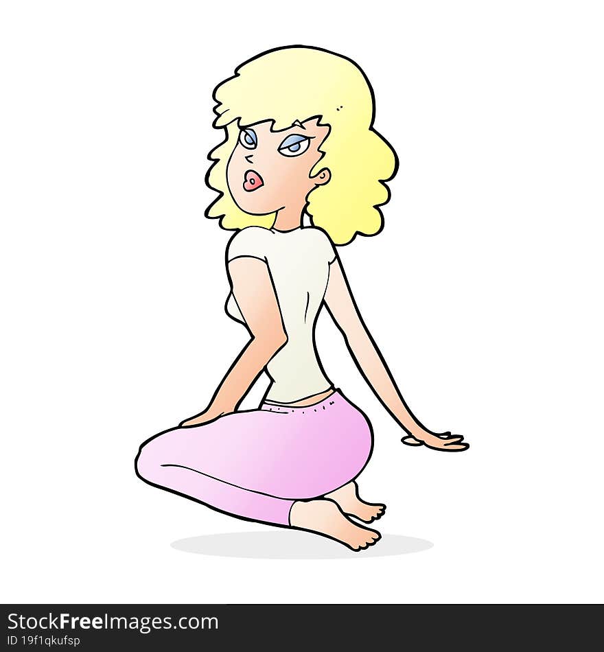 cartoon pretty woman