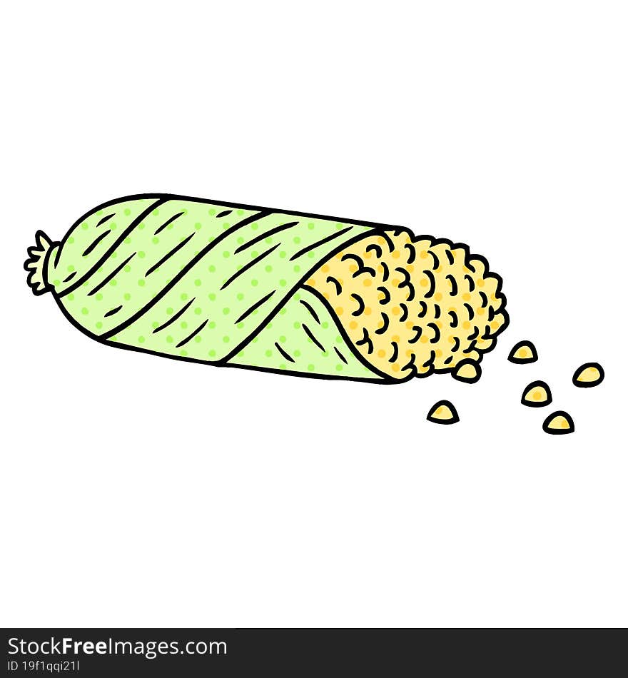 Cartoon Doodle Of Fresh Corn On The Cob