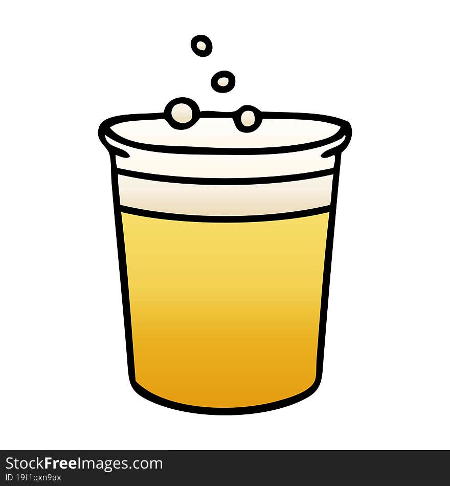 gradient shaded quirky cartoon glass of beer. gradient shaded quirky cartoon glass of beer