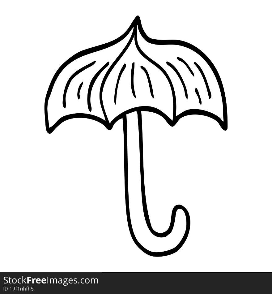 line drawing cartoon open umbrella