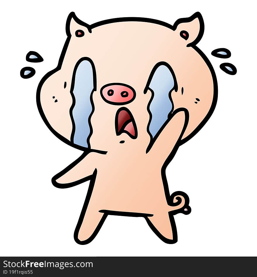 crying pig cartoon. crying pig cartoon