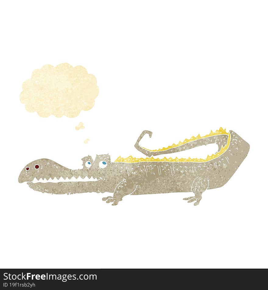 Cartoon Crocodile With Thought Bubble