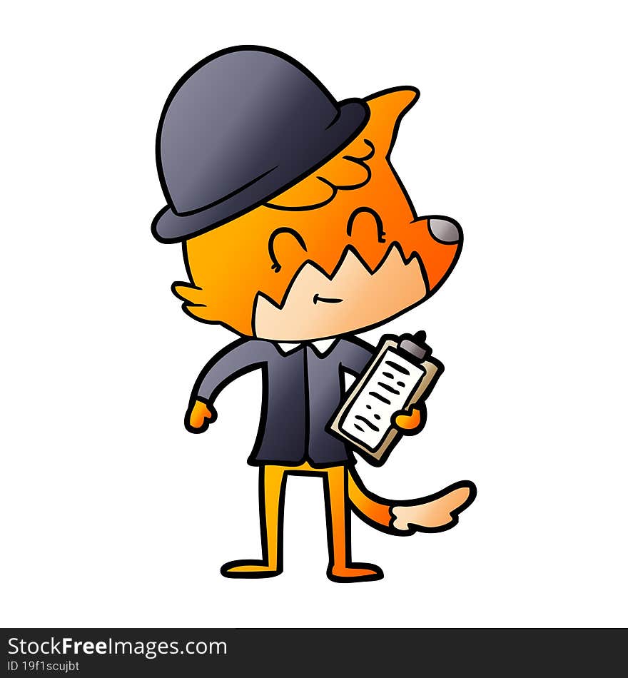 cartoon friendly fox manager. cartoon friendly fox manager