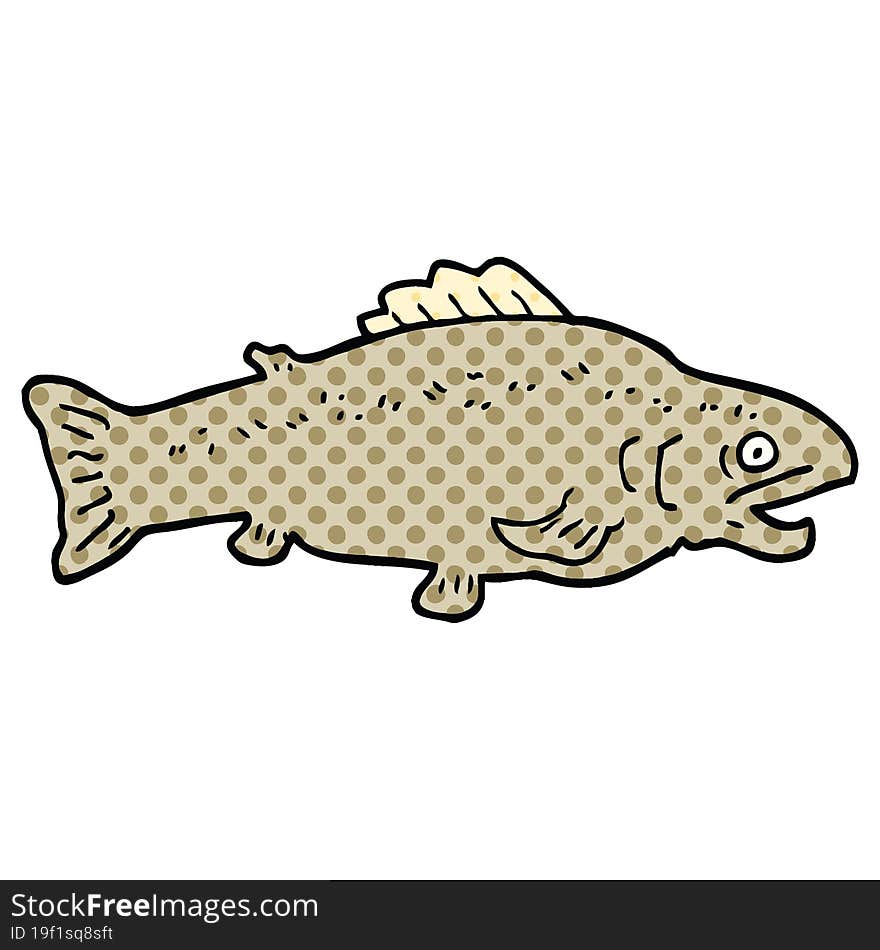 comic book style cartoon large fish