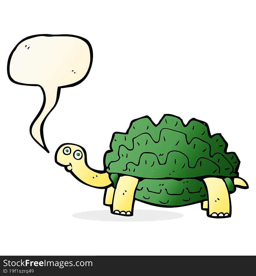 Cartoon Tortoise With Speech Bubble