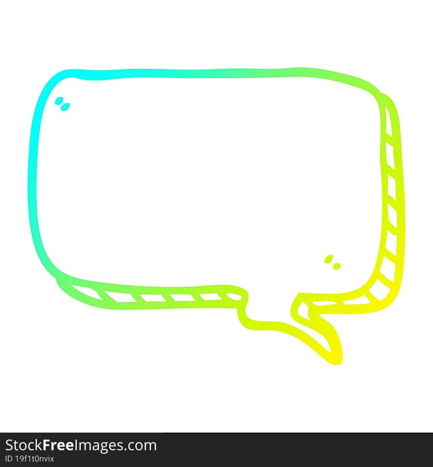 cold gradient line drawing cartoon speech bubble