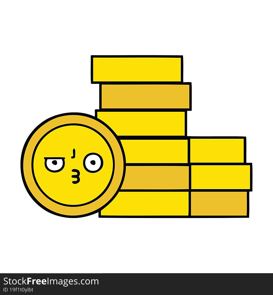 cute cartoon of a coins. cute cartoon of a coins