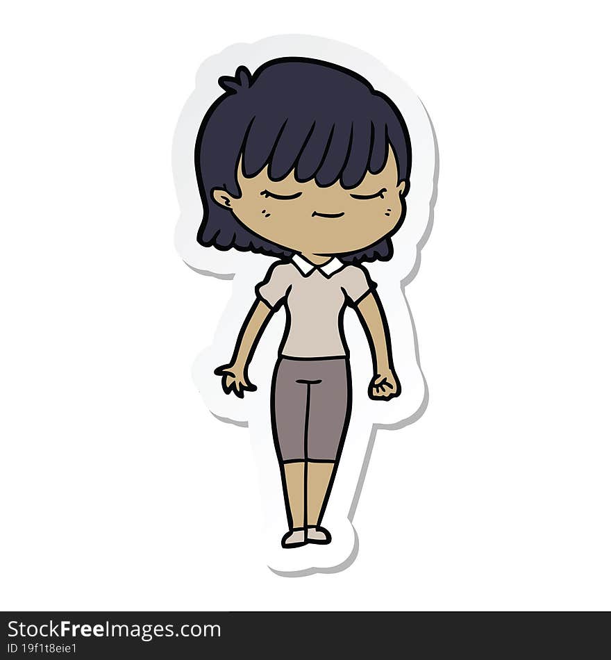 sticker of a cartoon woman