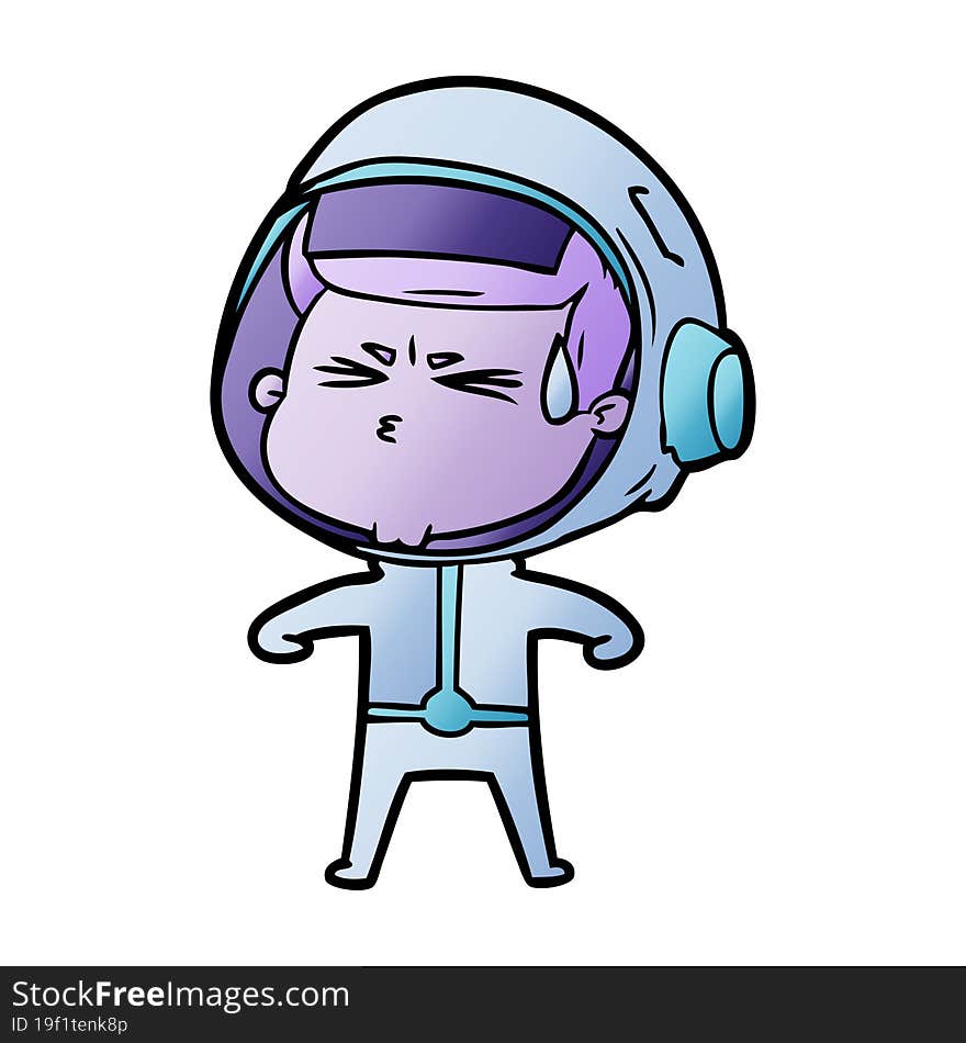 cartoon stressed astronaut. cartoon stressed astronaut