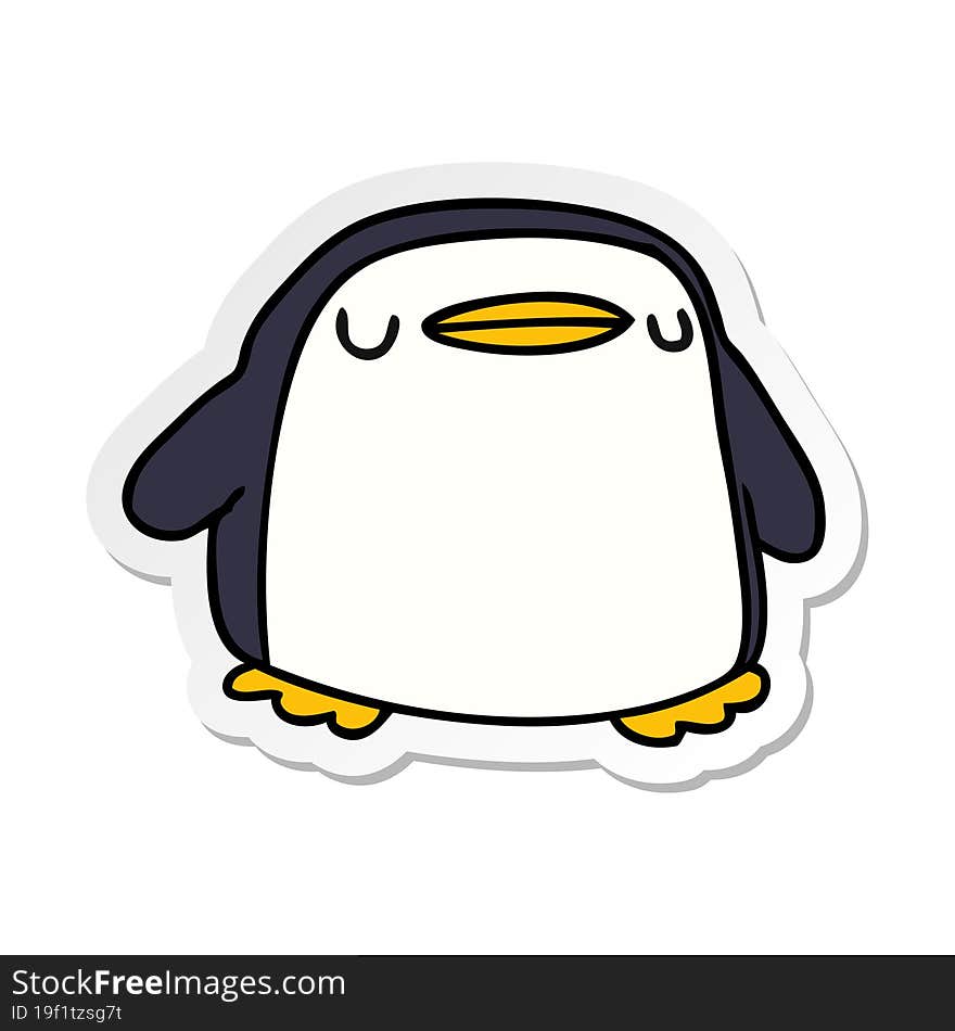 sticker cartoon kawaii of a cute penguin