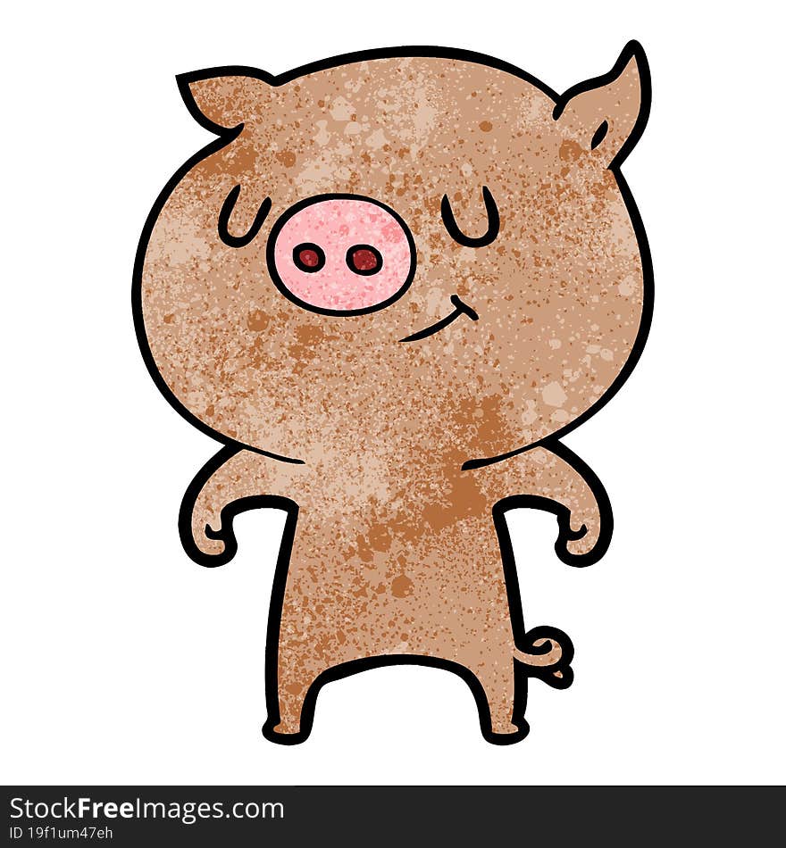 happy cartoon pig. happy cartoon pig