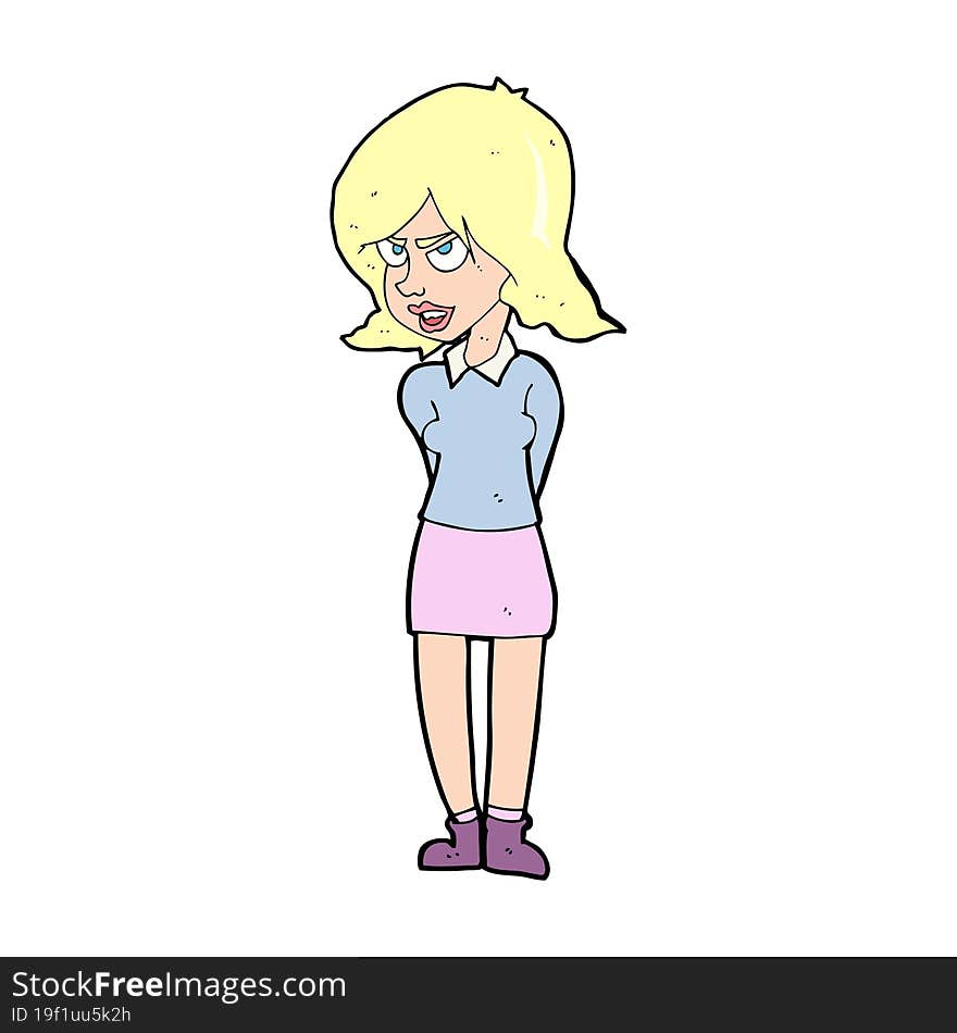 cartoon annoyed woman