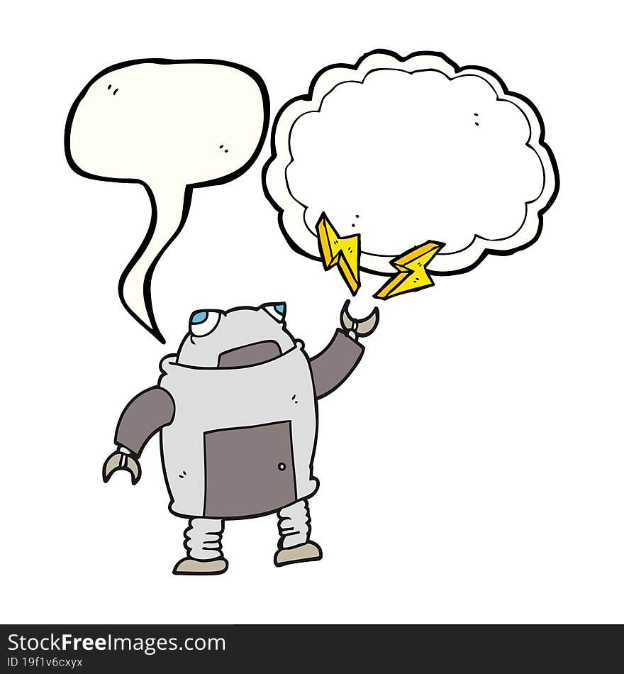 speech bubble cartoon robot