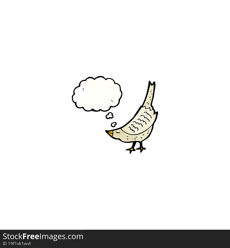 Cartoon Bird With Thought Bubble