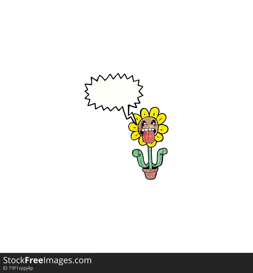 cartoon flower with speech bubble