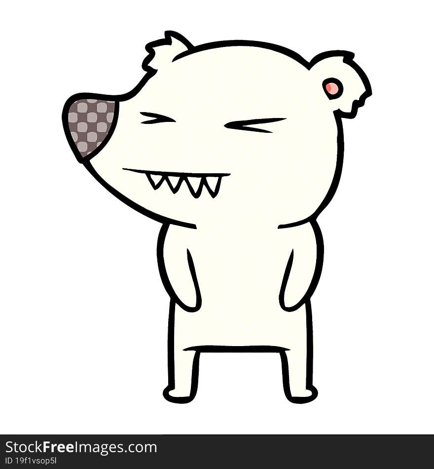 angry polar bear cartoon. angry polar bear cartoon