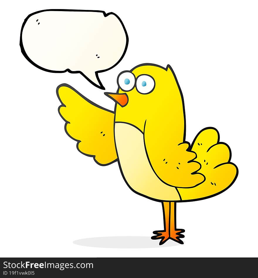 speech bubble cartoon bird