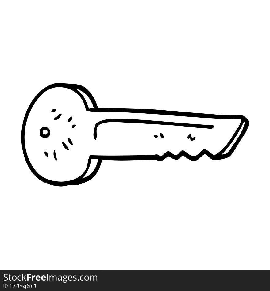 line drawing cartoon metal key