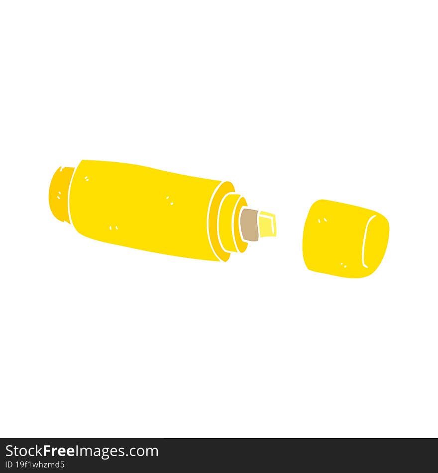 flat color illustration of a cartoon marker pen