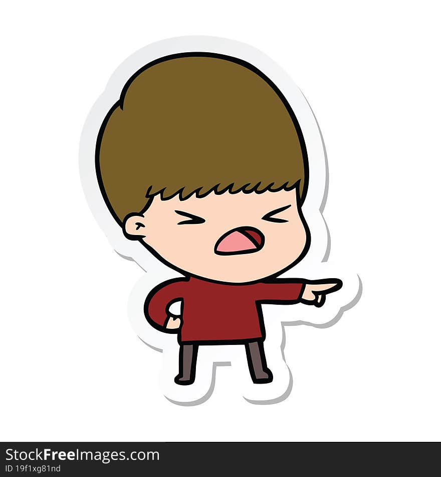 sticker of a cartoon stressed man