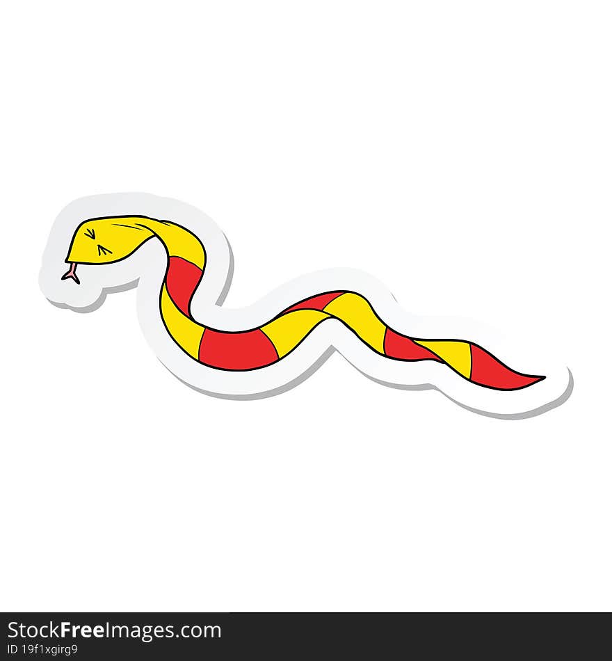 sticker of a cartoon snake