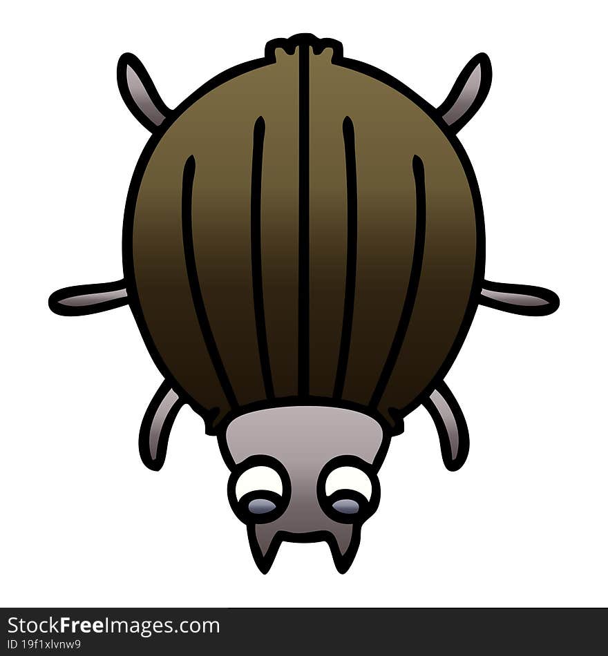 quirky gradient shaded cartoon beetle