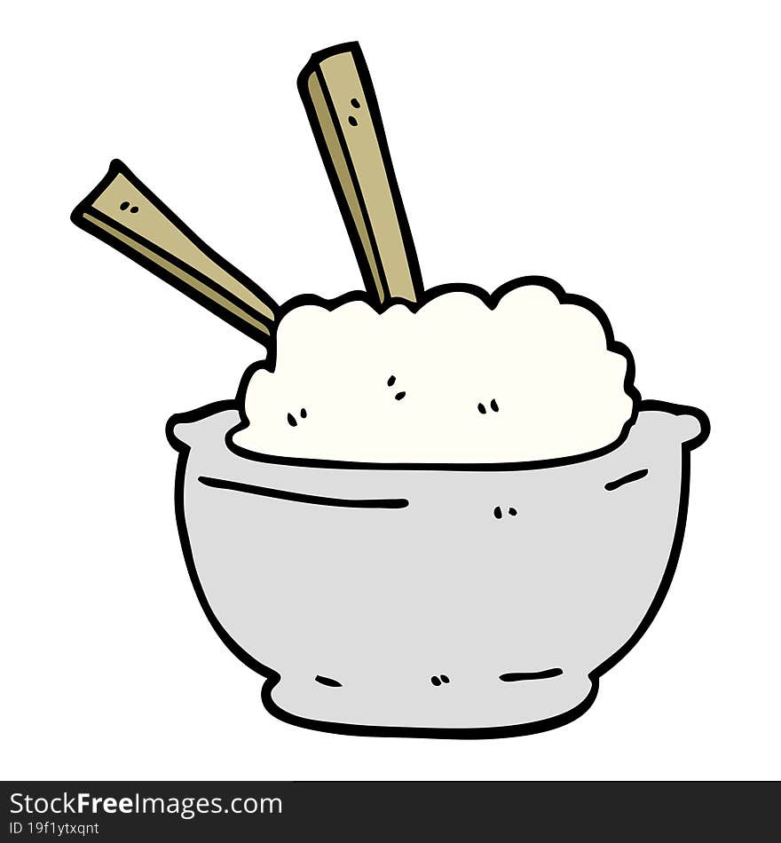 cartoon doodle bowl of rice