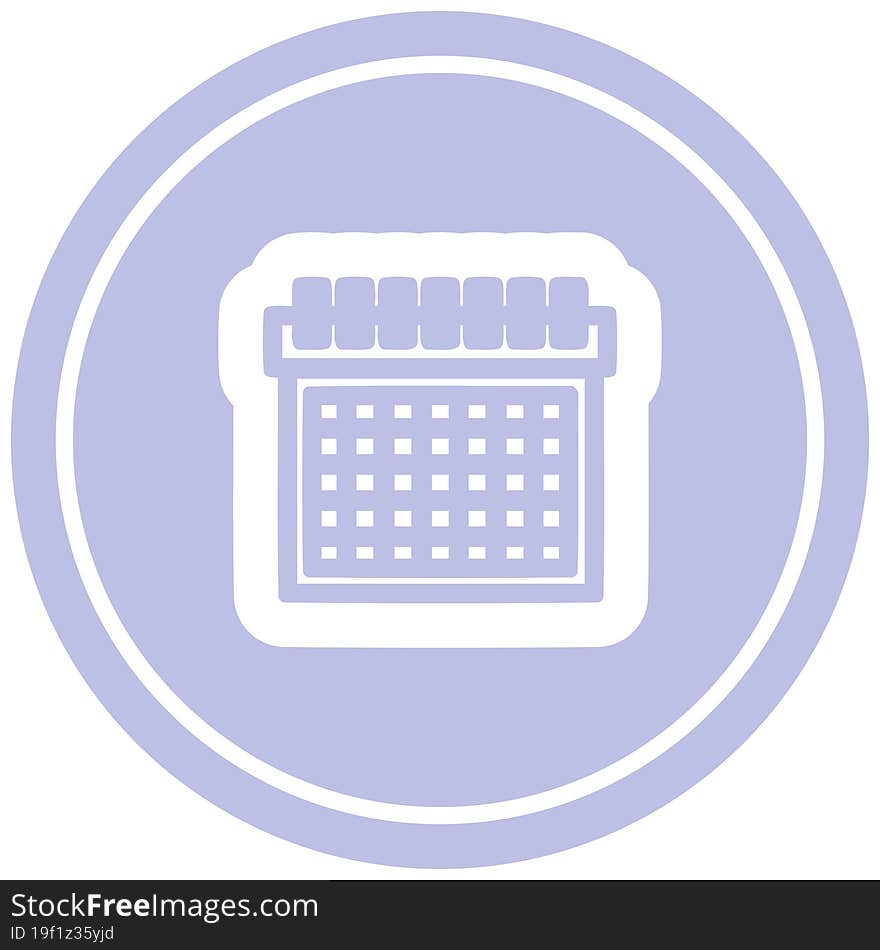 Monthly Calendar Circular Icon