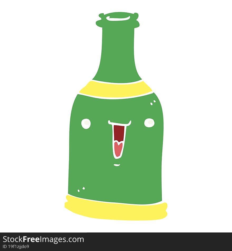 flat color style cartoon beer bottle