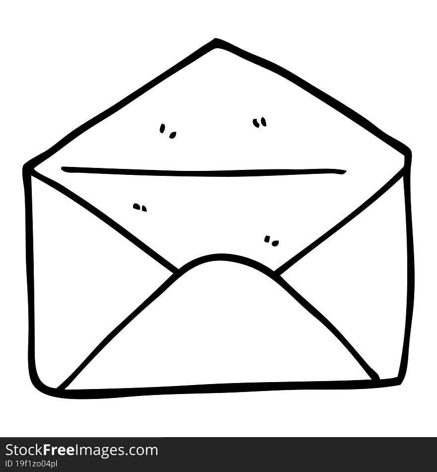 Black And White Cartoon Envelope