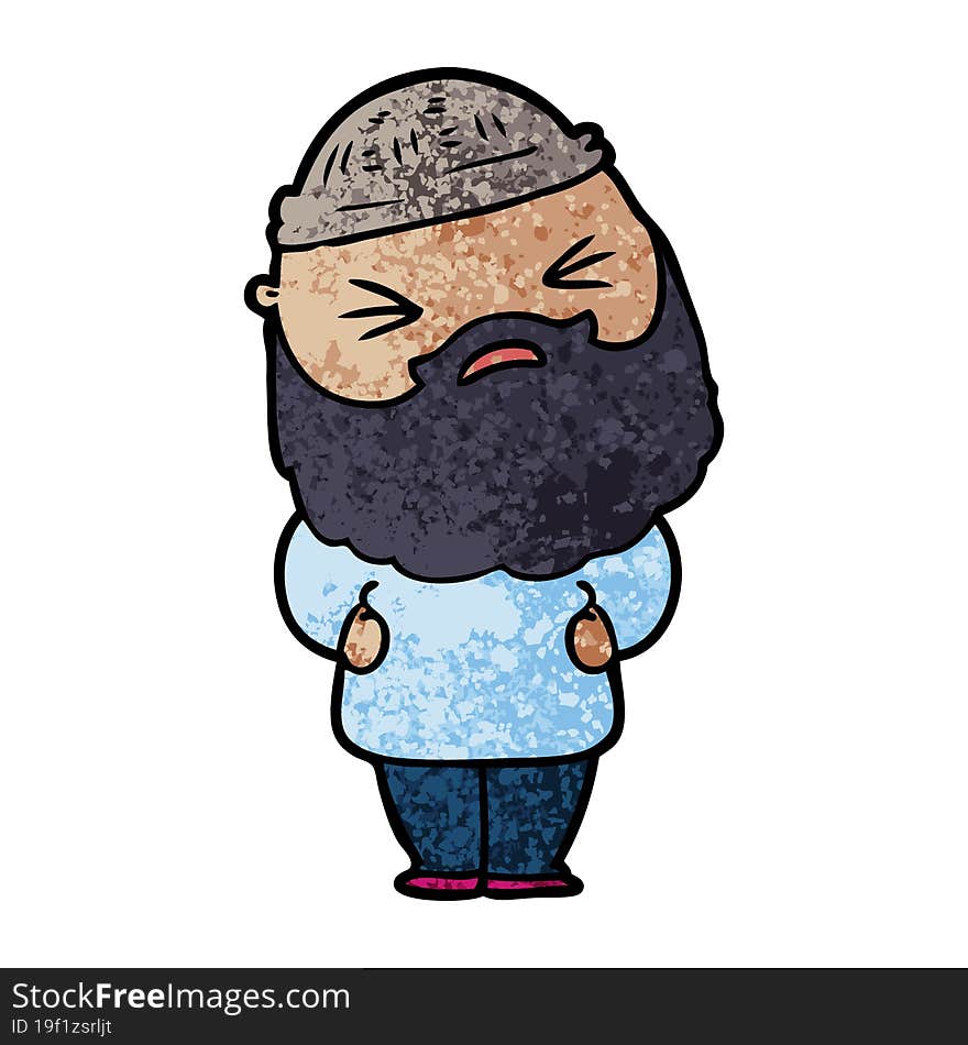 cartoon man with beard. cartoon man with beard