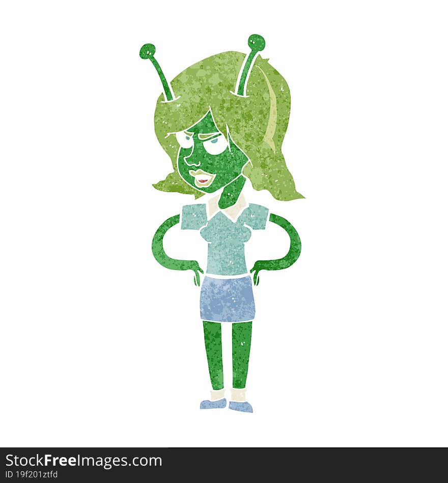 Cartoon Alien Woman