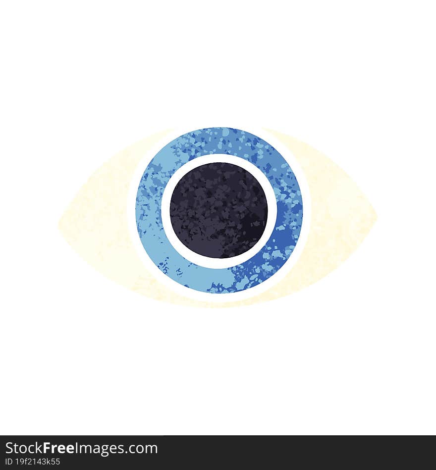 retro illustration style cartoon eye