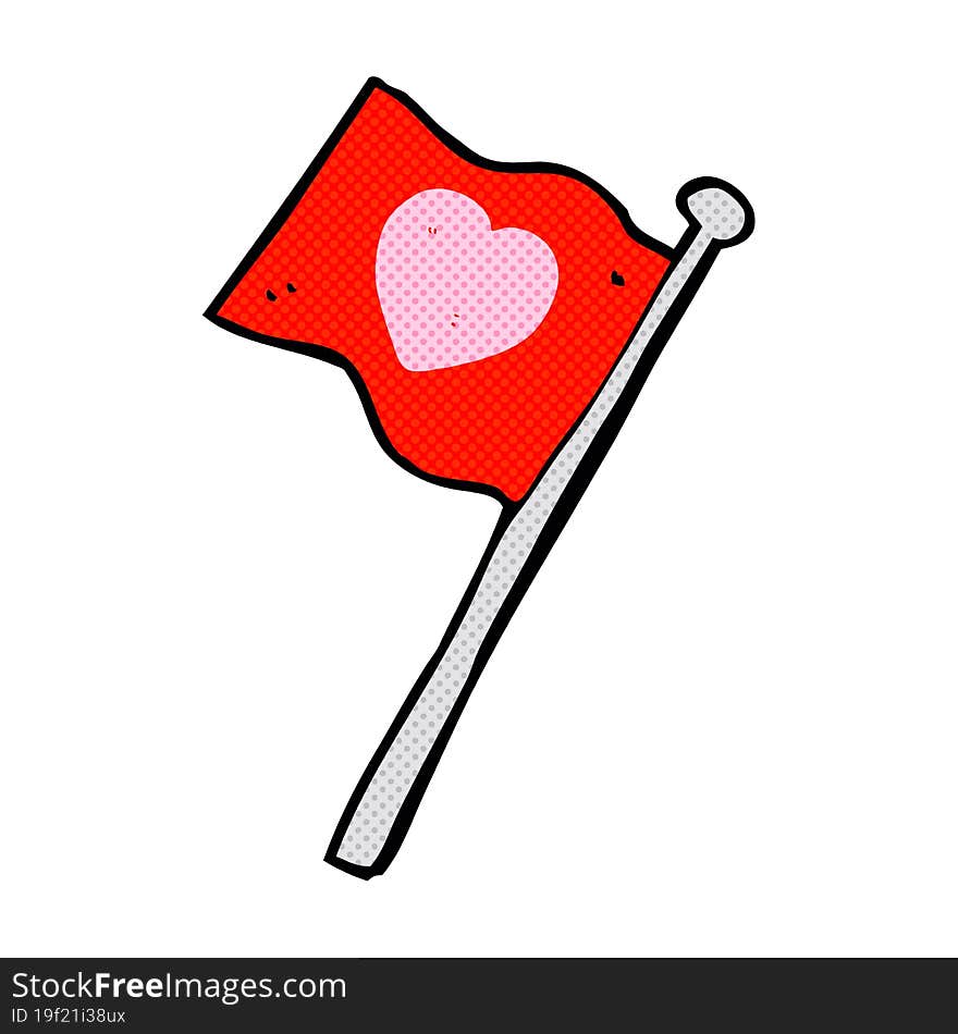 cartoon love heart flag