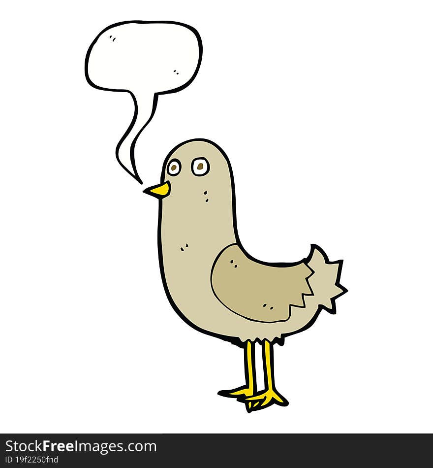 cartoon bird with speech bubble