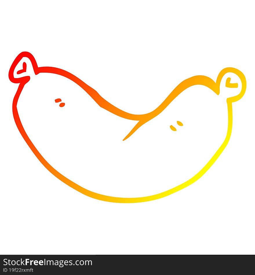 warm gradient line drawing cartoon sausage